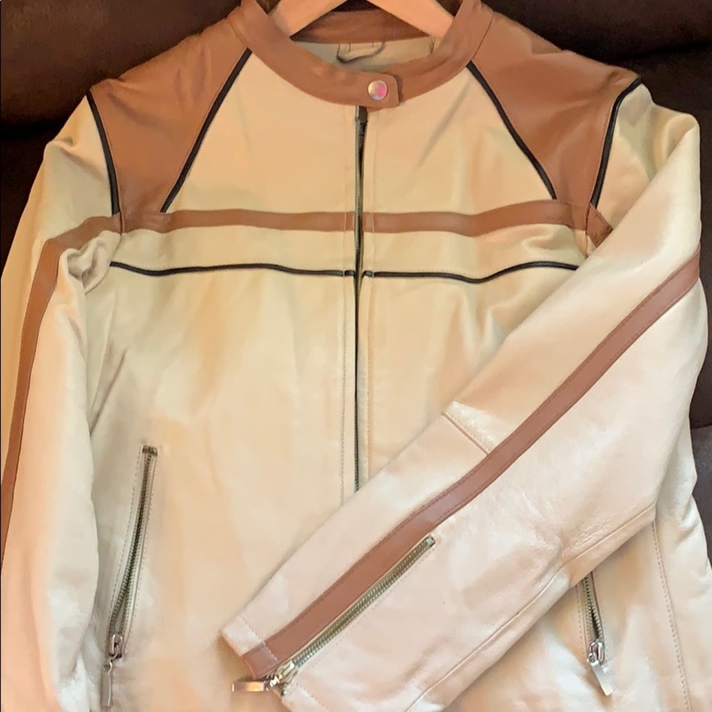 Leather motorcycle jacket